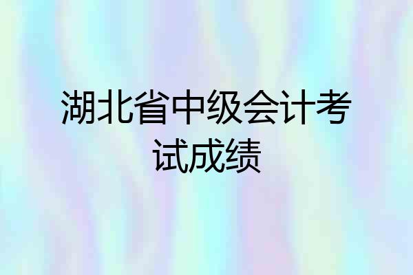 湖北省中级会计考试成绩
