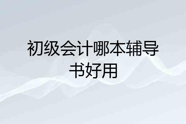 初级会计哪本辅导书好用