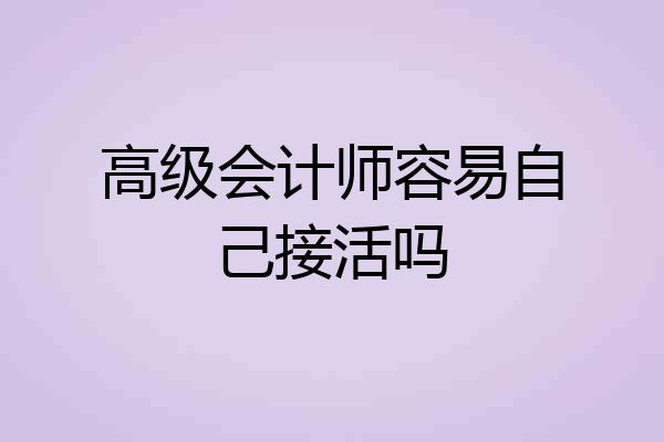 高级会计师容易自己接活吗