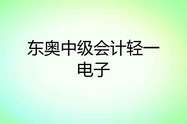 东奥中级会计轻一电子