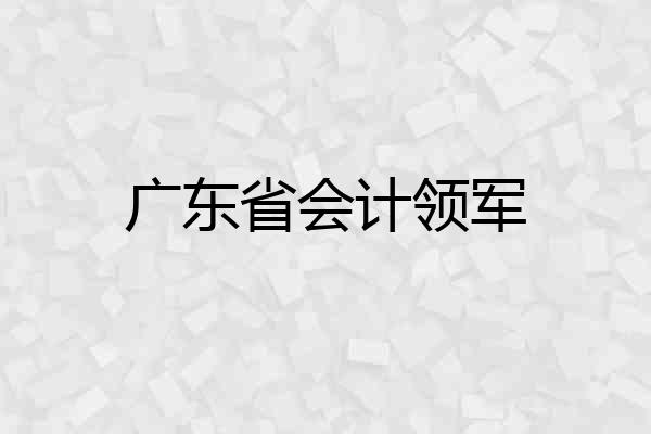 广东省会计领军