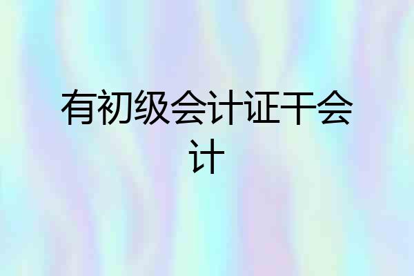 有初级会计证干会计