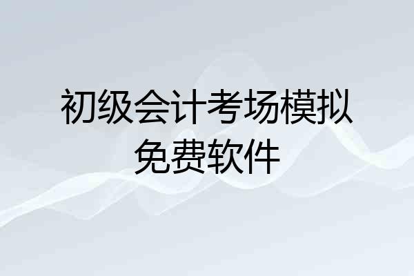 初级会计考场模拟免费软件