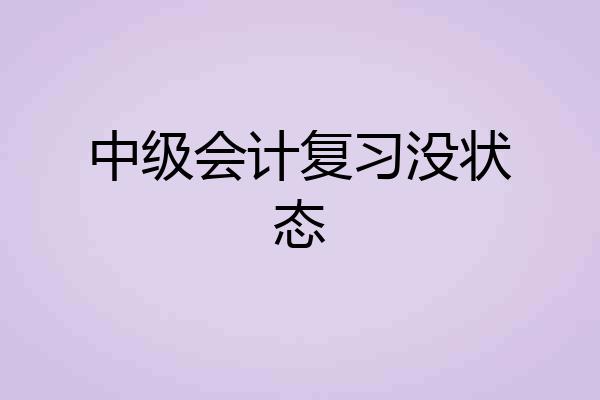 中级会计复习没状态