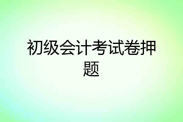初级会计考试卷押题