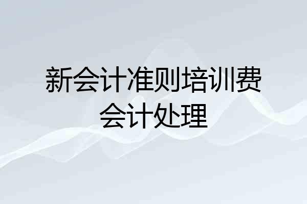 新会计准则培训费会计处理