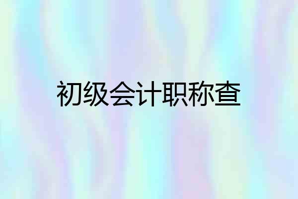 初级会计职称查