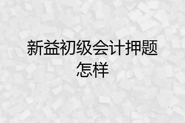 新益初级会计押题怎样