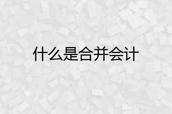 什么是合并会计