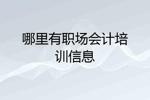 哪里有职场会计培训信息