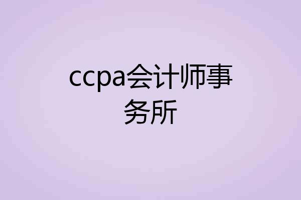 ccpa会计师事务所