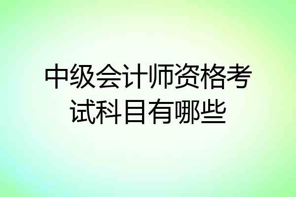 中级会计师资格考试科目有哪些