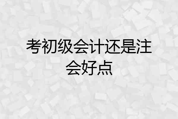考初级会计还是注会好点
