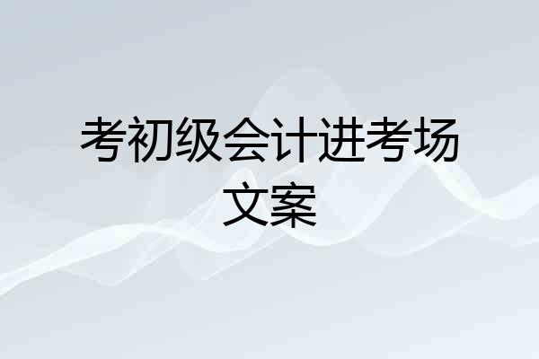 考初级会计进考场文案