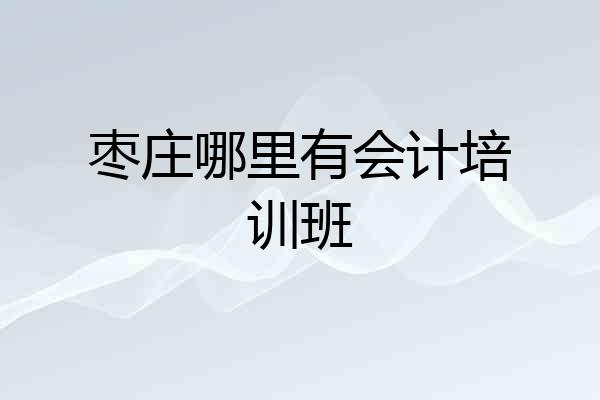 枣庄哪里有会计培训班