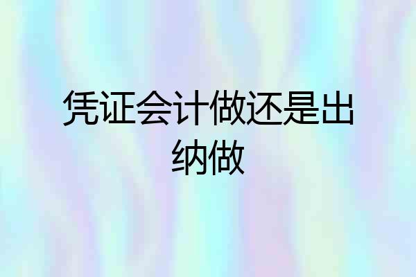 凭证会计做还是出纳做