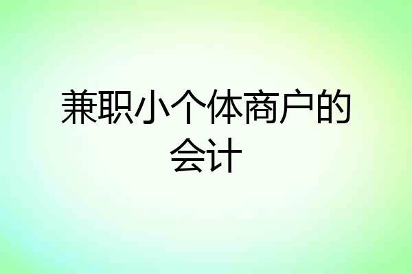 兼职小个体商户的会计