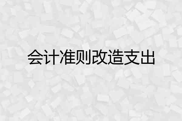 会计准则改造支出