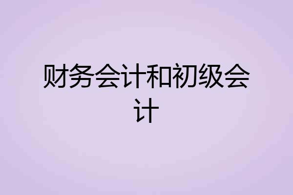 财务会计和初级会计