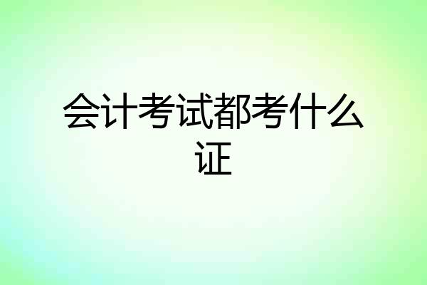 会计考试都考什么证