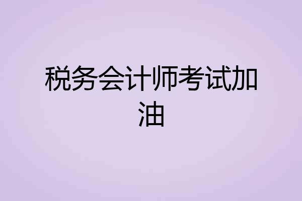 税务会计师考试加油