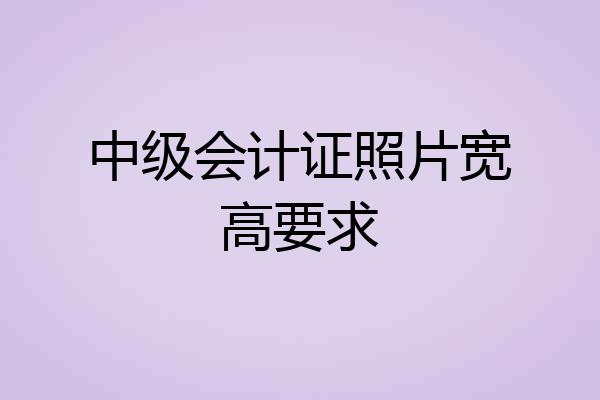 中级会计证照片宽高要求