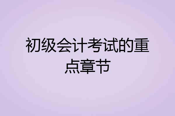 初级会计考试的重点章节
