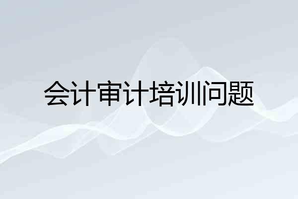 会计审计培训问题