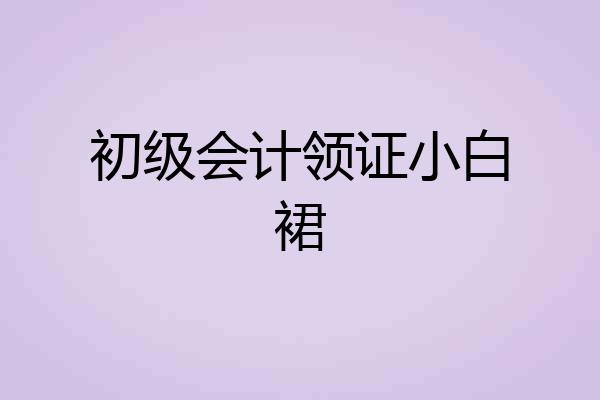初级会计领证小白裙