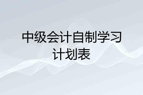 中级会计自制学习计划表