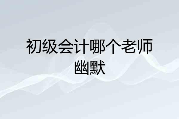 初级会计哪个老师幽默