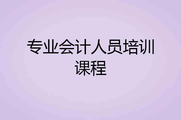 专业会计人员培训课程