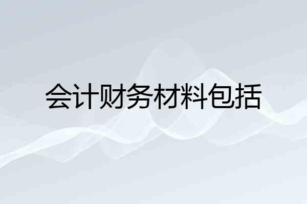 会计财务材料包括