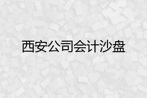 西安公司会计沙盘
