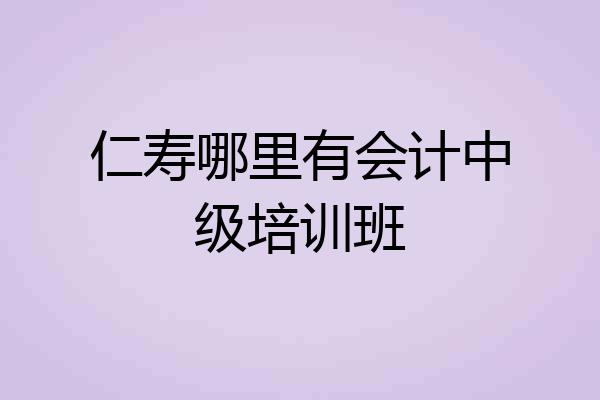 仁寿哪里有会计中级培训班