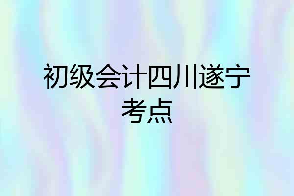 初级会计四川遂宁考点