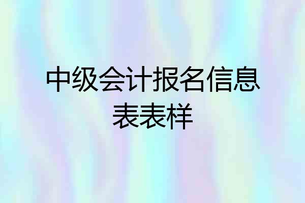 中级会计报名信息表表样