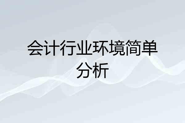 会计行业环境简单分析