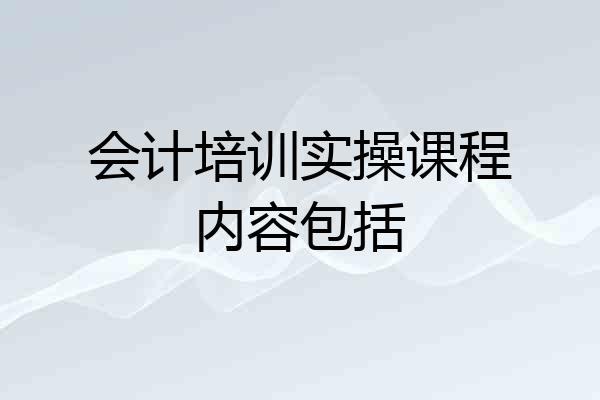 会计培训实操课程内容包括