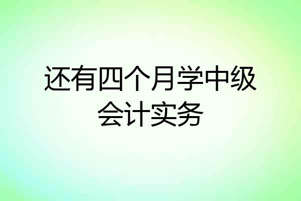 还有四个月学中级会计实务