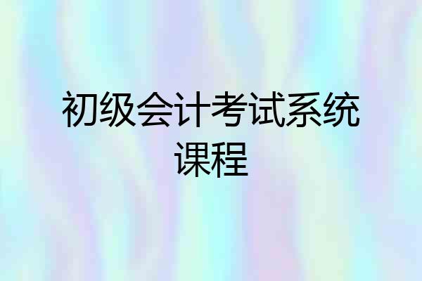 初级会计考试系统课程