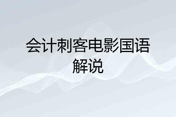 会计刺客电影国语解说