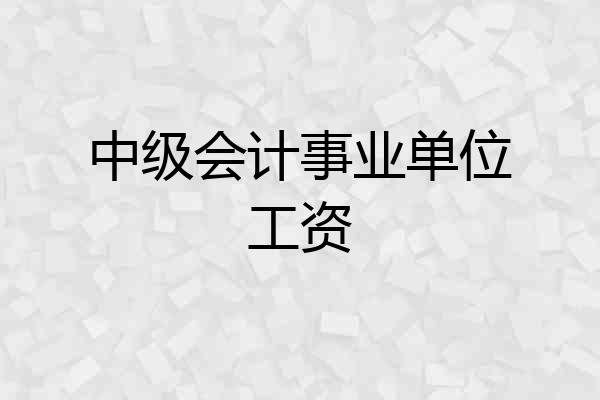中级会计事业单位工资