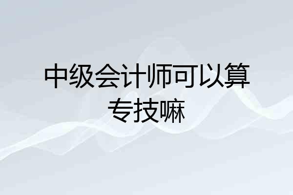 中级会计师可以算专技嘛
