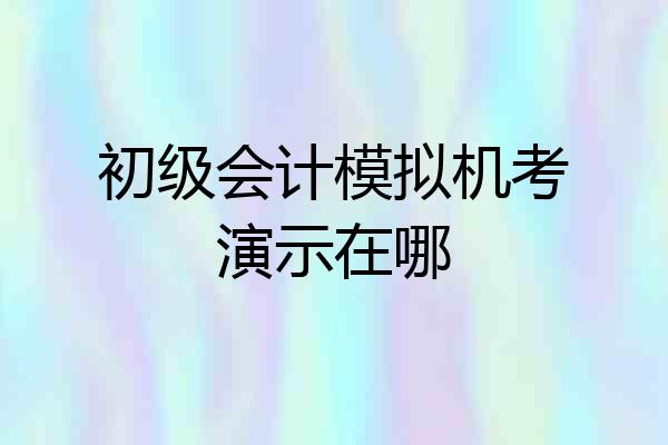 初级会计模拟机考演示在哪