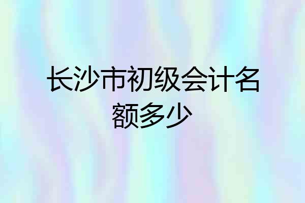 长沙市初级会计名额多少