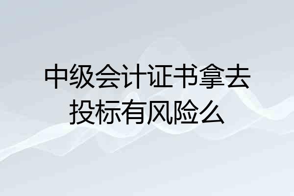 中级会计证书拿去投标有风险么