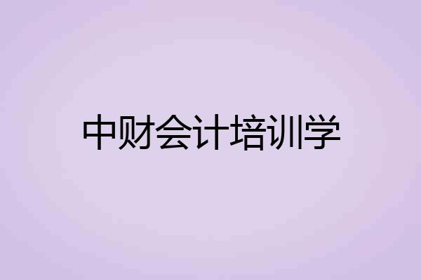 中财会计培训学
