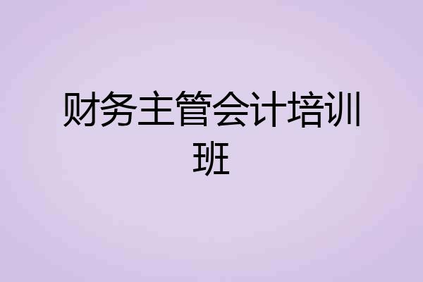 财务主管会计培训班