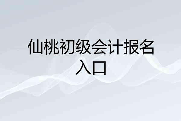 仙桃初级会计报名入口